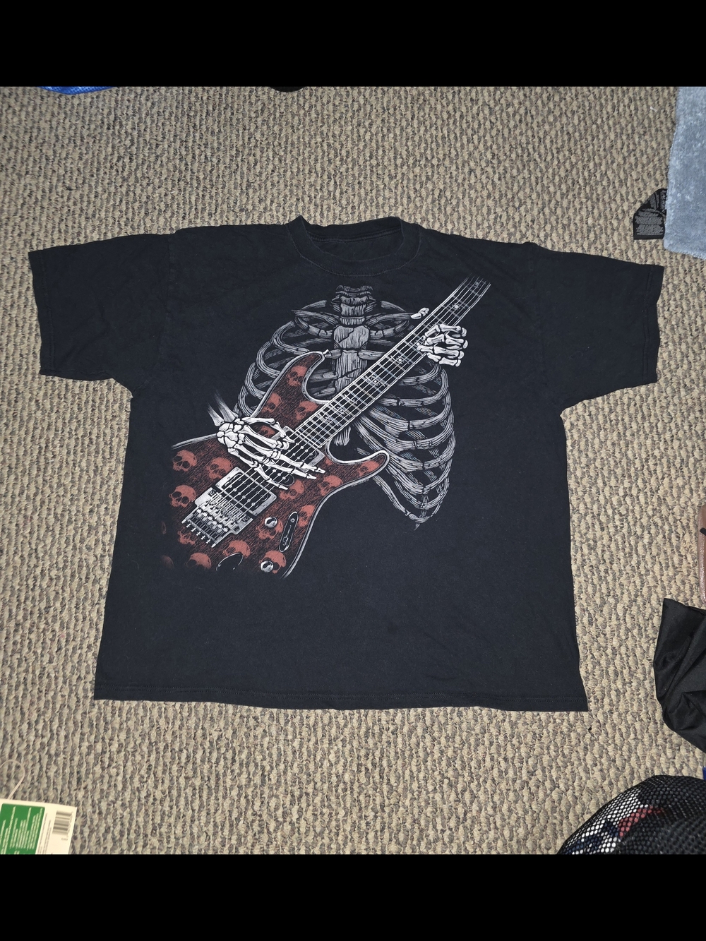 LIQUID BLUE Black Graphic Skeleton Guitar Tee - Men